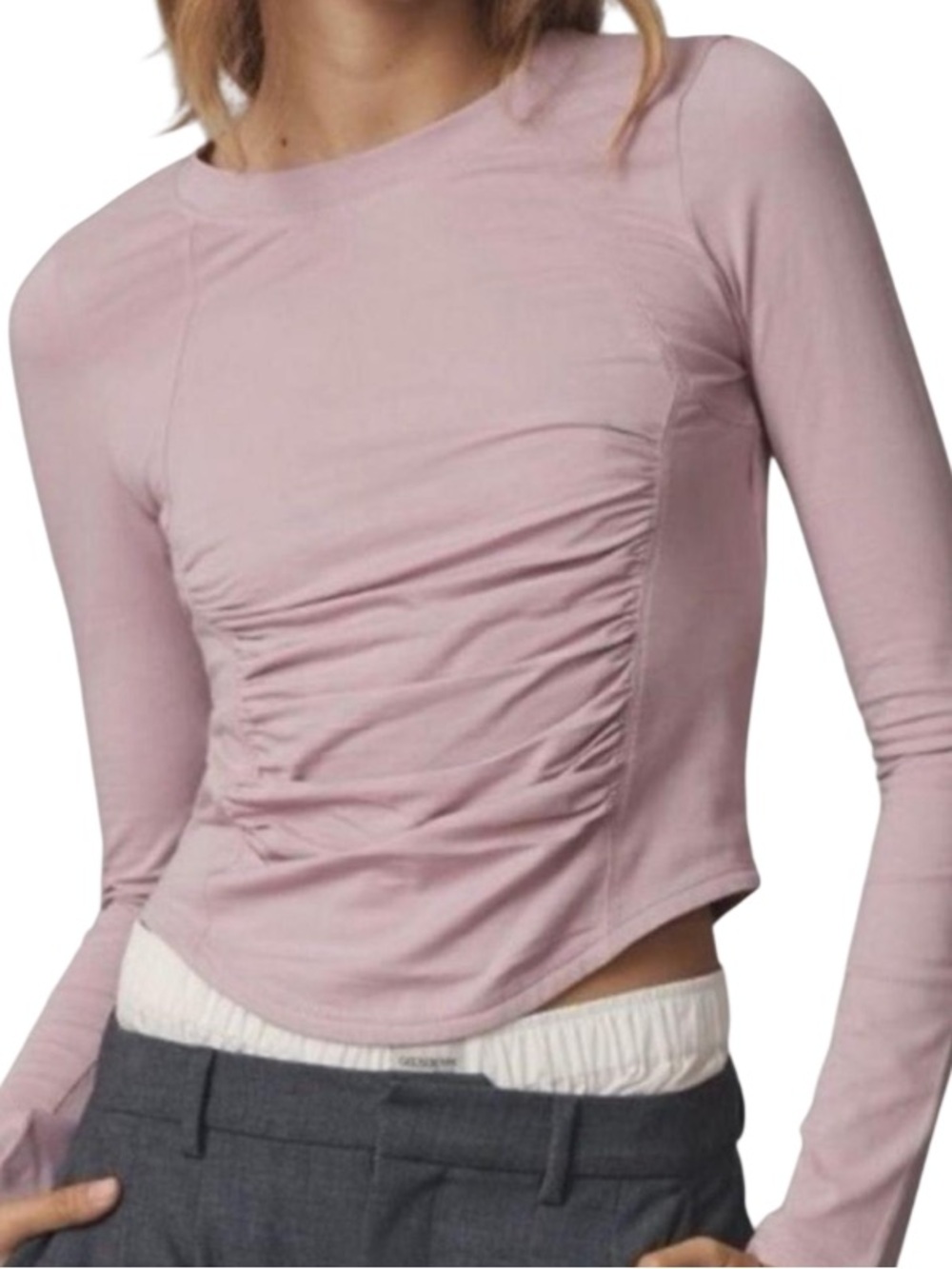 Daily Practice by Anthropologie Long-Sleeve Seamed Tee